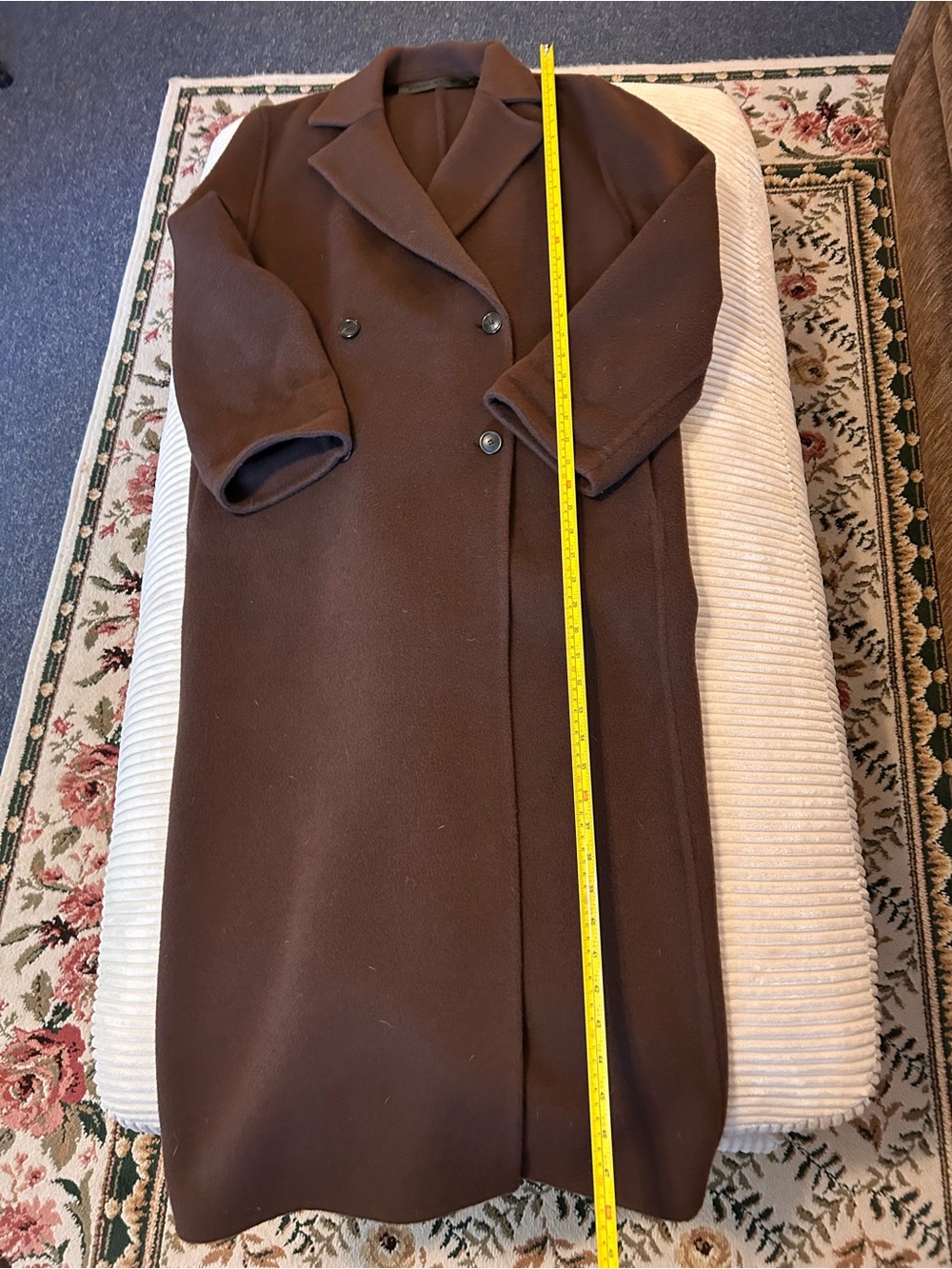 Jenni Kayne Olivia Coat Chocolate Brown Wool Blend Double Breasted Size Small - Picture 2 of 8